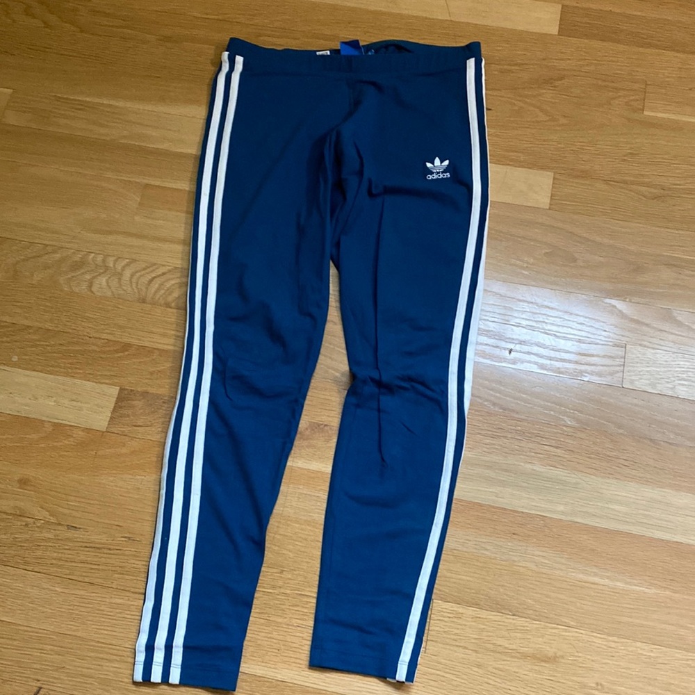 Women’s blue adidas leggings.